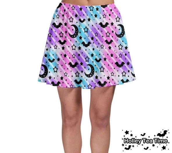Creepy Cute Stripes Skater Skirt [Made To Order] velvet skirt luxurious
