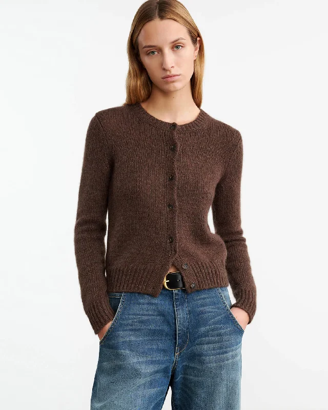 SASKIA CASHMERE CARDIGAN Mesh Cardigan Canvas Denim