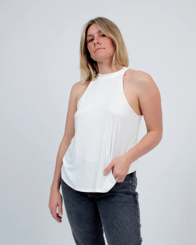 Ribbed White Tank rhinestone tank top