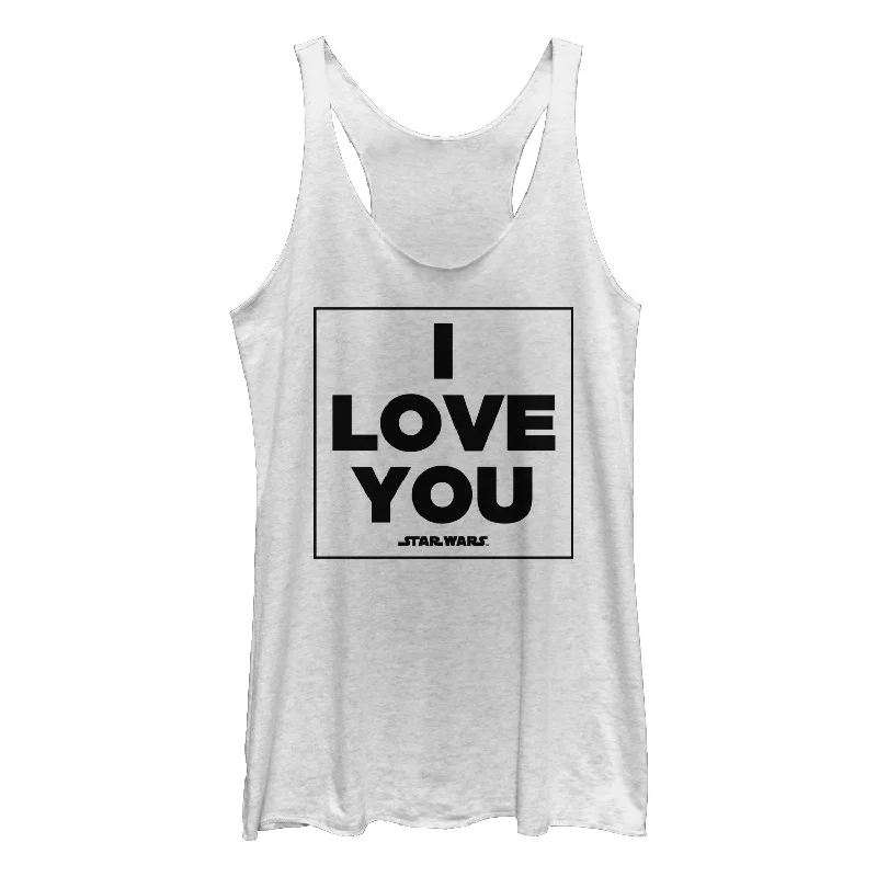 Women's Star Wars Princess Leia I Love You Racerback Tank Top activewear tank top