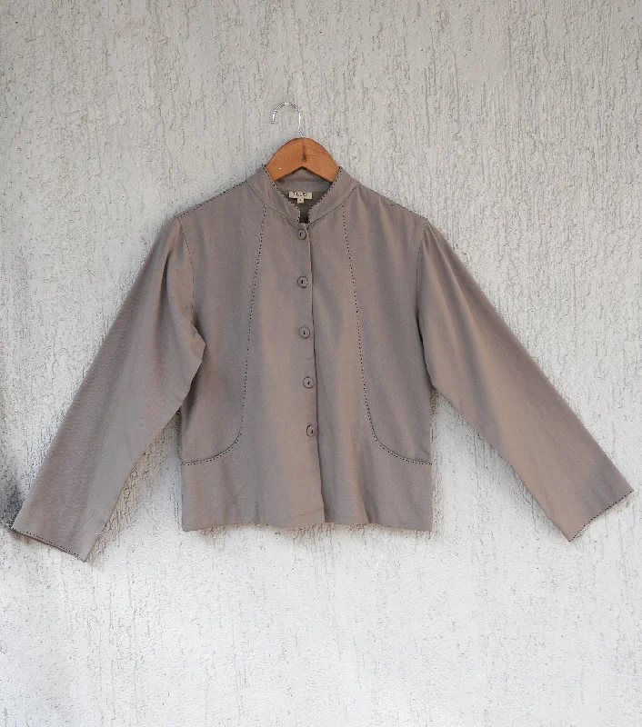Grey Cotton Jacket Wool Jacket Cashmere Jacket Tweed Jacket