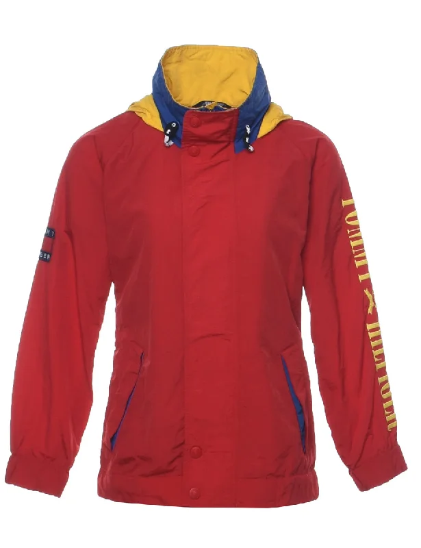 Tommy Hilfiger Red Jacket - M Belted Jacket Elasticated Jacket Padded Jacket