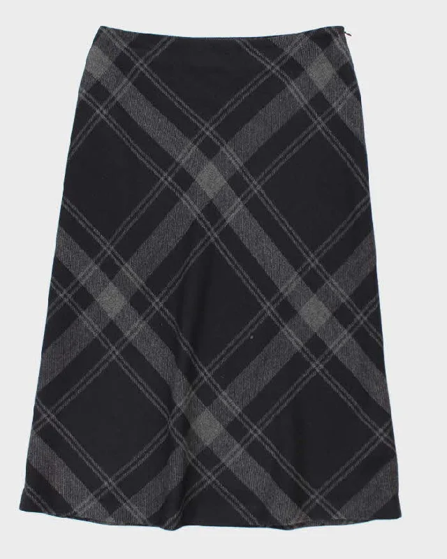 90s Jones New York Wool Plaid Skirt - W32 a-line skirt cut