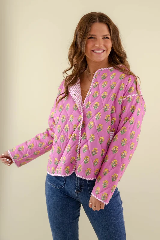 Blooming Where Planted Quilted Jacket Elasticated Jacket Padded Jacket Insulated Jacket