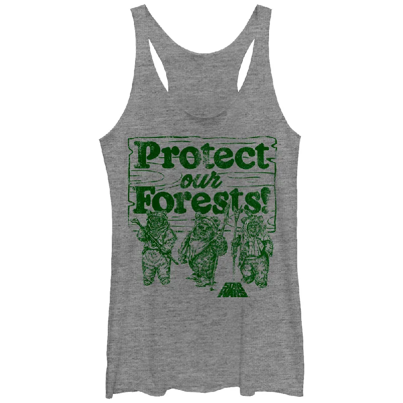 Women's Star Wars Ewok Protect Our Forests Racerback Tank Top floral tank top