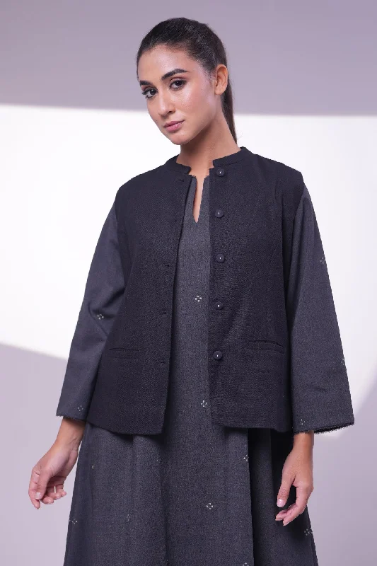 Grey Wool Jacket Satin Fabric Silk Fabric Chiffon Fabric