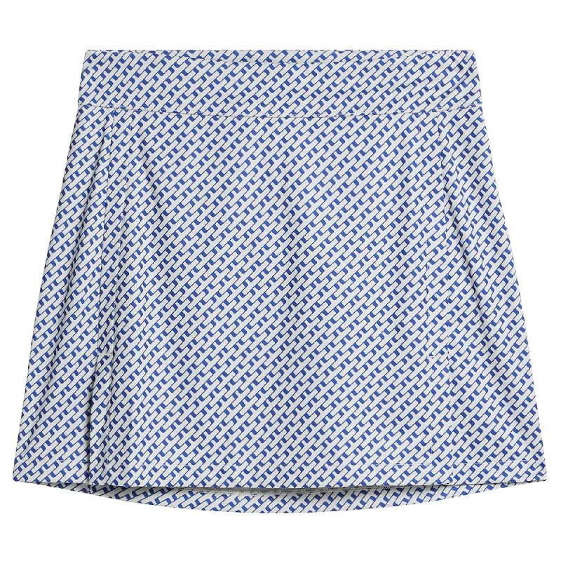 Womens Amelie Mid Print Skirt Tour Geo Moonbeam - SS25 linen skirt light