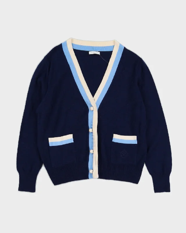 Sandro Paris Blue Knitted Cardigan - M Thin Thick Dense