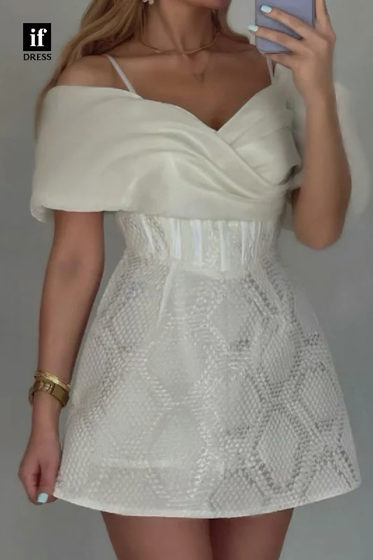 F1769 - Elegant Straps Pleats A-Line Cap Sleeves Short Cocktail Homecoming Party Dress Tunics Chic fashionable
