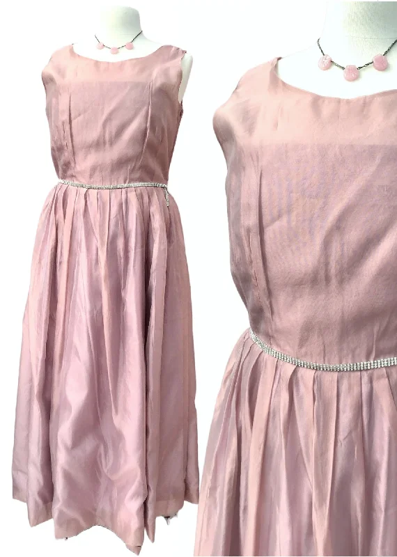 Dusky Pink Laura Ashley Shimmery Party Dress • Sleeveless • Size 16 Tunics Hiking breathable