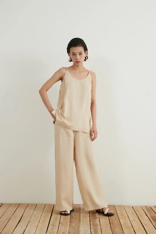 REYON WAIST ELASTIC WAIDE PANTS Casual Track Pants