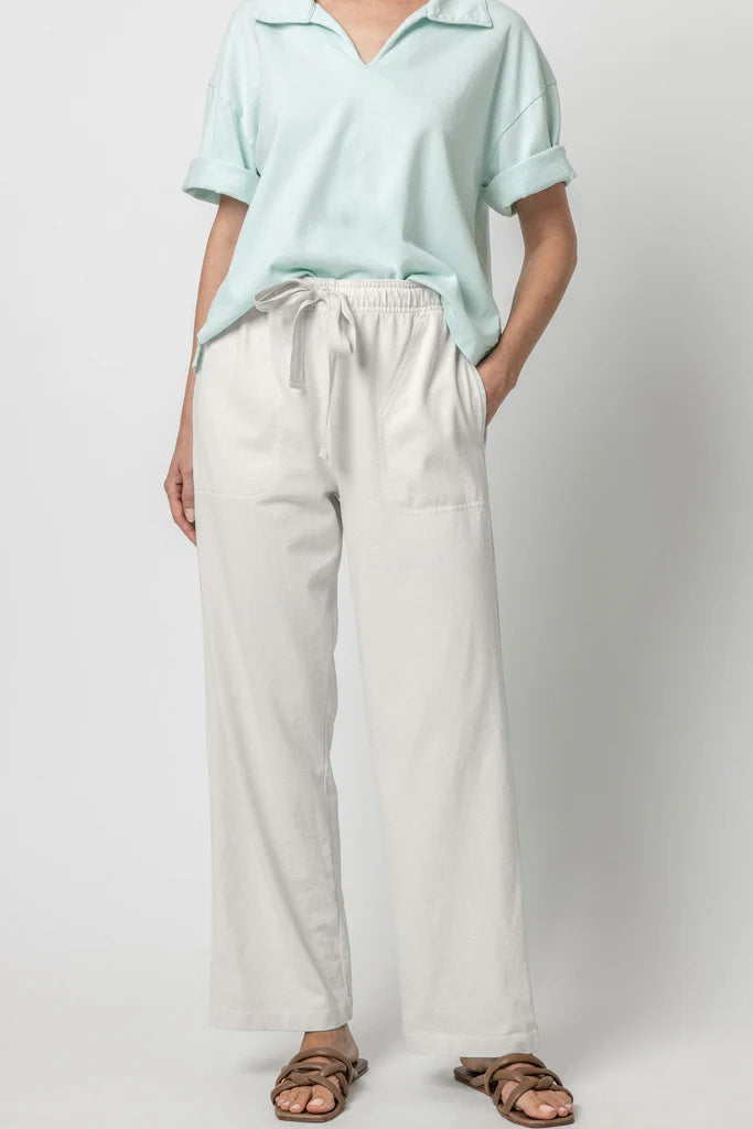 Drawstring Waist Pant in White Fashionable Track Pants