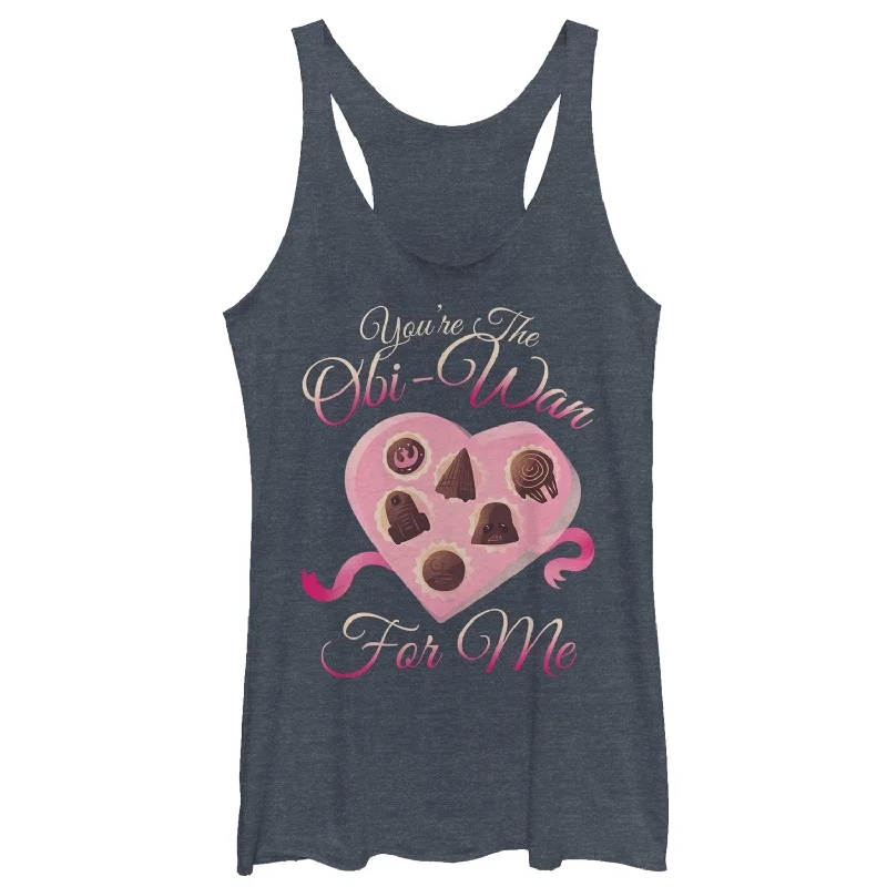 Women's Star Wars Valentine You're the Obiwan For Me Racerback Tank Top coral tank top
