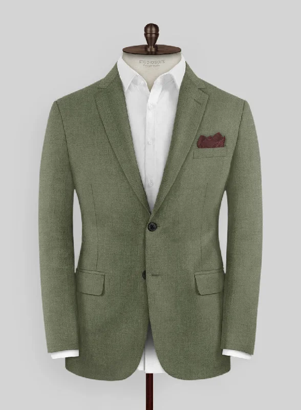 Scabal Fern Green Wool Jacket Wool Fabric Cashmere Fabric Tweed Fabric