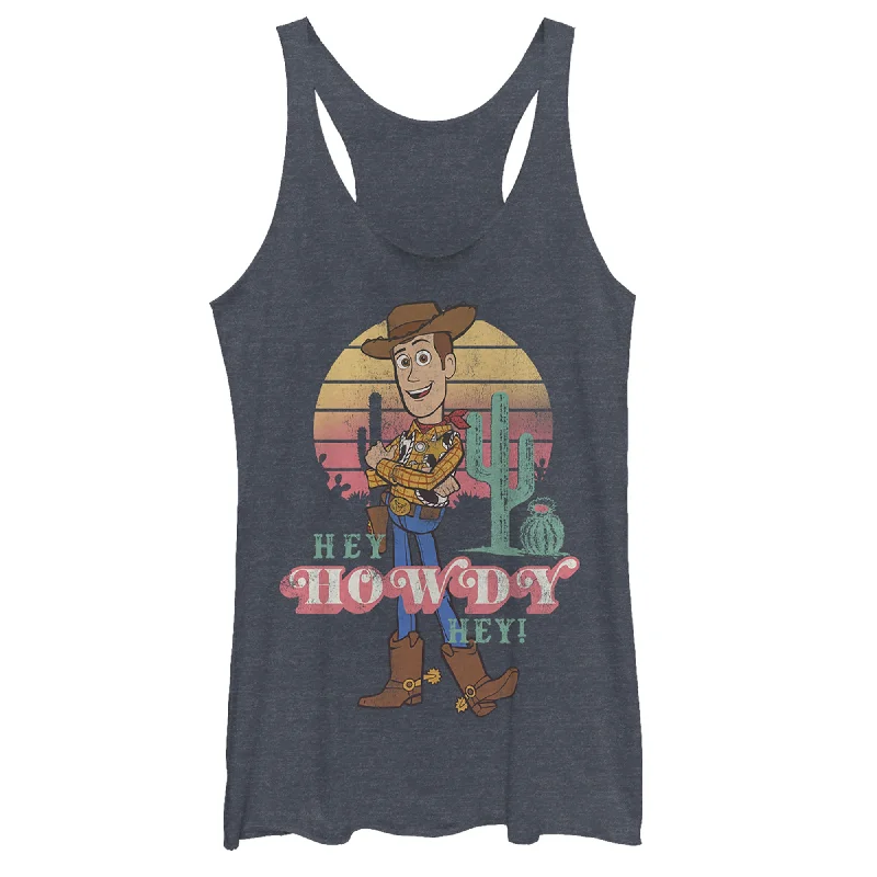 Women's Toy Story Hey Howdy Woody Racerback Tank Top floral tank top