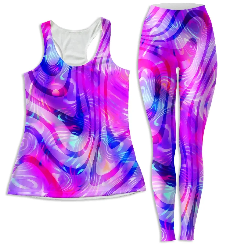 Dilated Women's Tank and Leggings Combo striped tank top