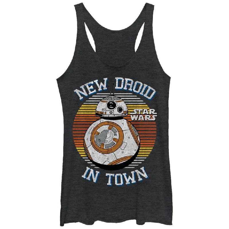 Women's Star Wars The Force Awakens BB-8 New Droid in Town Racerback Tank Top cherry red tank Women's Star Wars The Force Awakens BB-8 New Droid in Town Racerback Tank Top cherry red tank