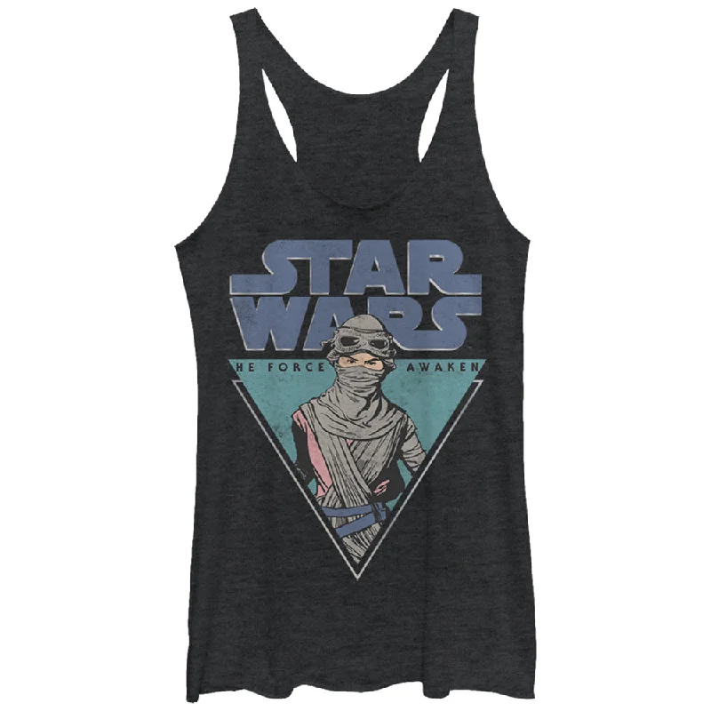 Women's Star Wars The Force Awakens Rey Triangle Racerback Tank Top metallic tank top