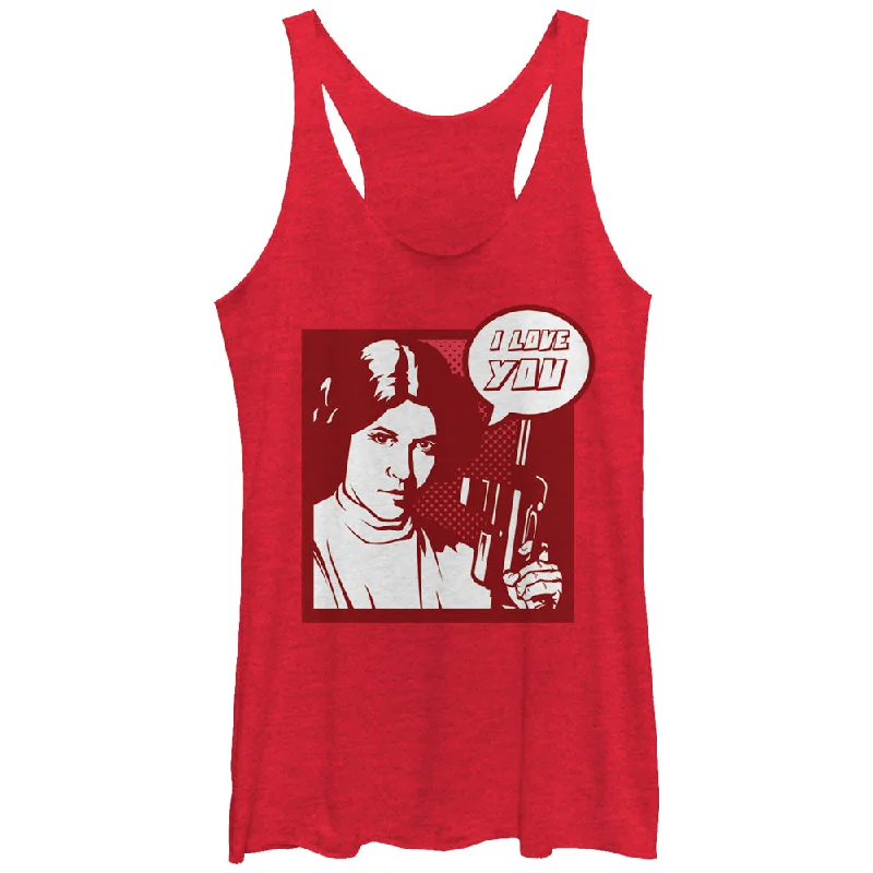 Women's Star Wars Pop Art Princess Leia I Love You Racerback Tank Top basic tank top Women's Star Wars Pop Art Princess Leia I Love You Racerback Tank Top basic tank top
