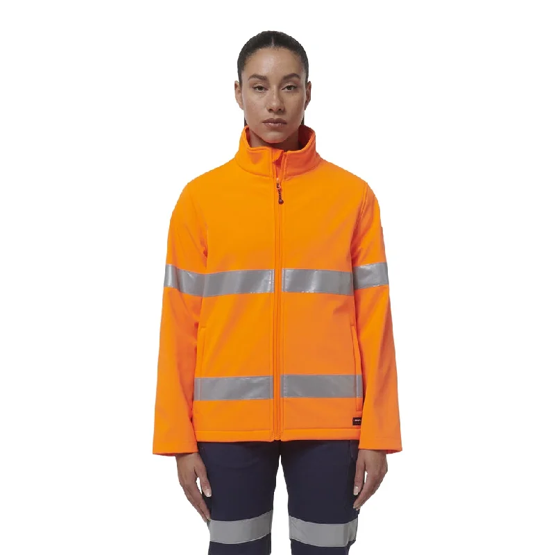 King Gee Women's Reflective Soft Shell Jacket (K45007) Tiered Jacket Buttoned Jacket Zippered Jacket