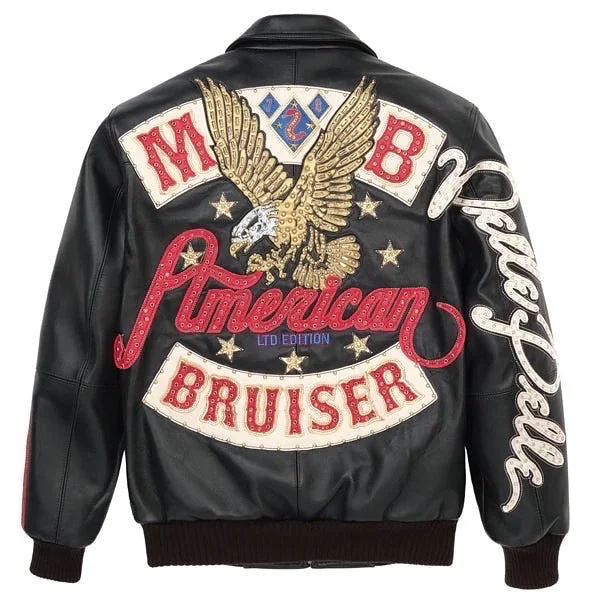 Pelle Pelle Bruiser Leather Varsity Jacket - Black Fleece Jacket Down Jacket Feather Jacket Pelle Pelle Bruiser Leather Varsity Jacket - Black Fleece Jacket Down Jacket Feather Jacket