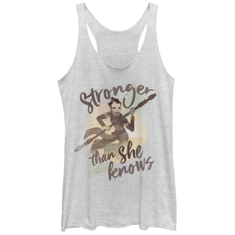 Women's Star Wars: Forces of Destiny Rey Stronger Racerback Tank Top v-neck tank top