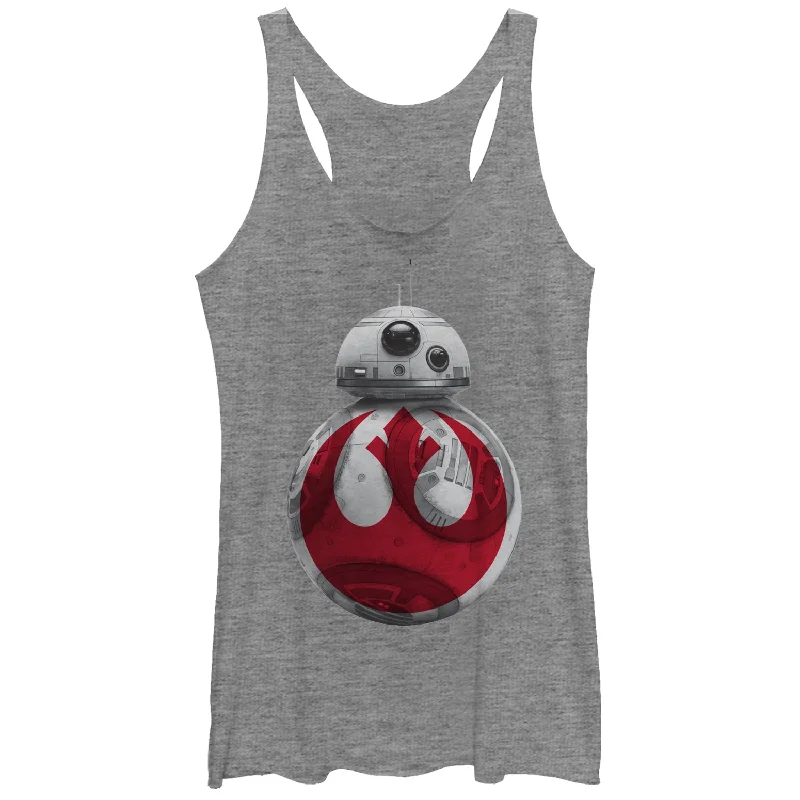 Women's Star Wars The Last Jedi BB-8 Rebel Symbol Racerback Tank Top coral tank top