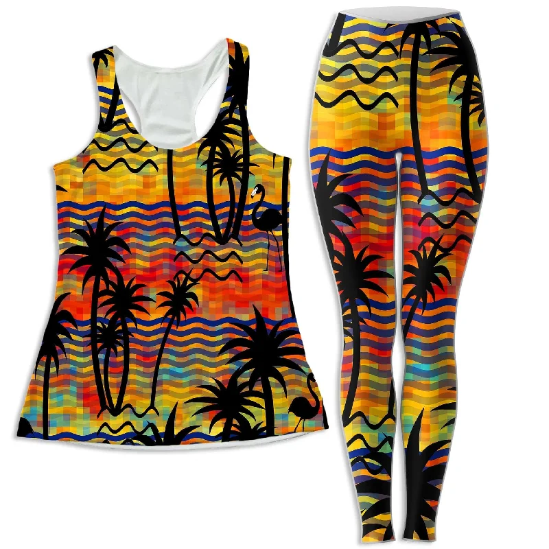 Flamingo Island Women's Tank and Leggings Combo coral tank top