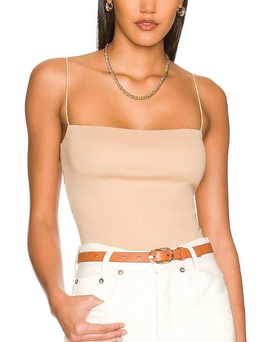 "Supima Cotton Essential Strappy Tank" one shoulder tank