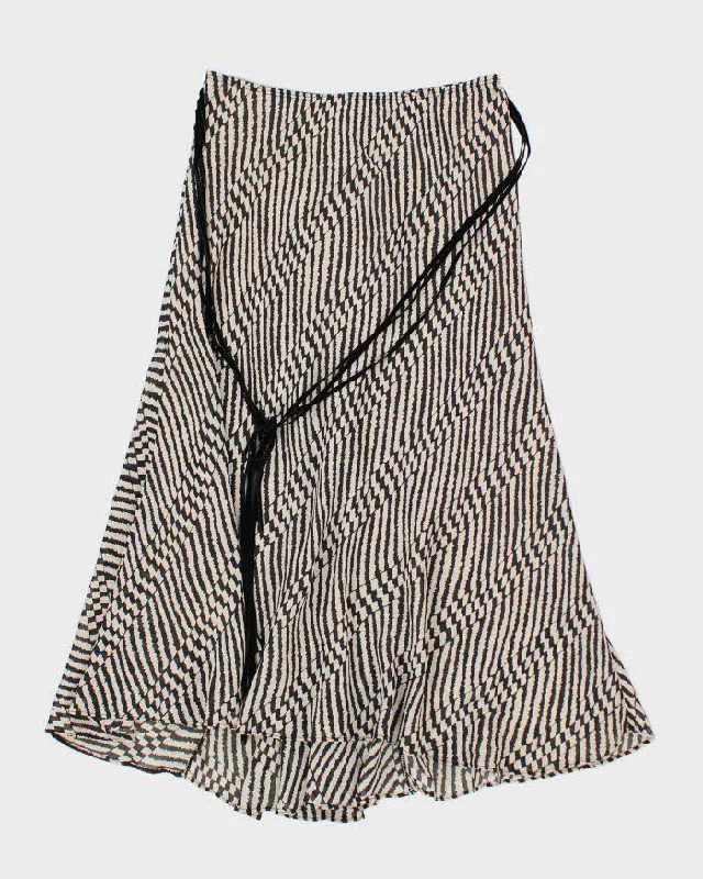 Y2k 00s Pattern Black & White Mesh Skirt - S modal blend skirt