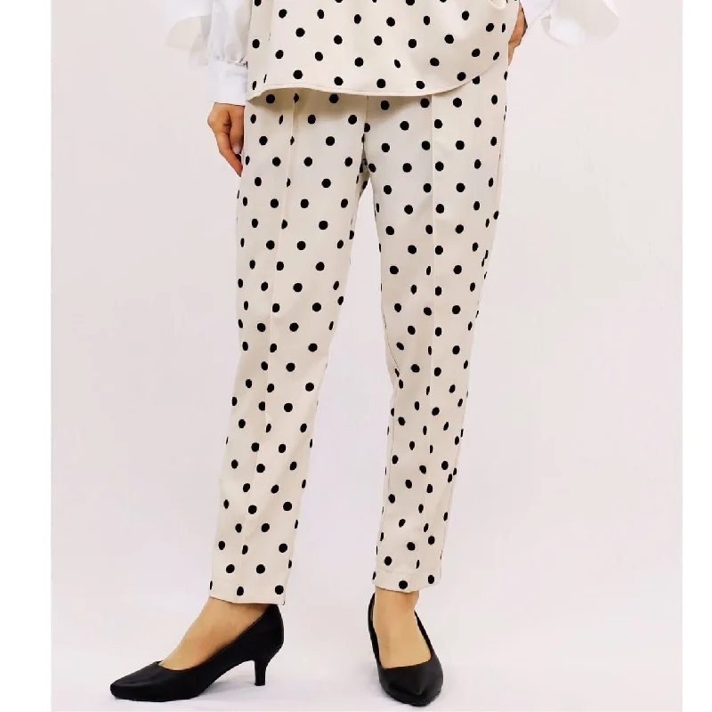 Dot tapered pants Comfortable Pleated Pants