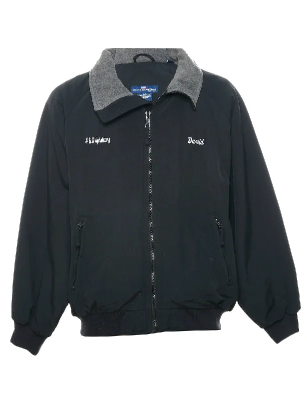 Black Jacket - L Hooded Jacket Caped Jacket Shawl Collar Jacket