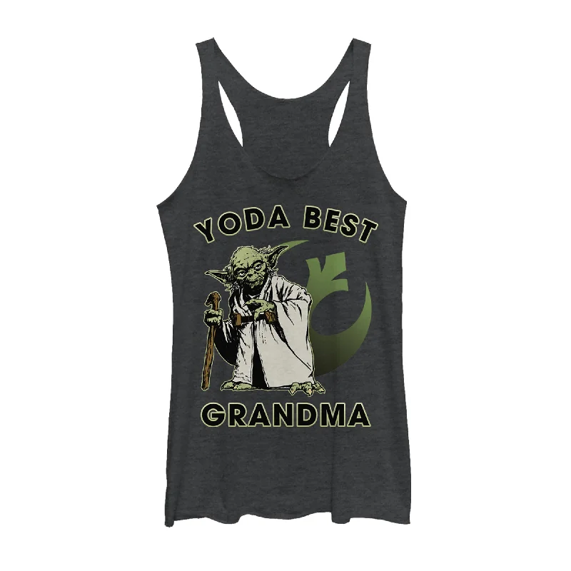 Women's Star Wars Yoda Best Grandma Racerback Tank Top adorable tank top