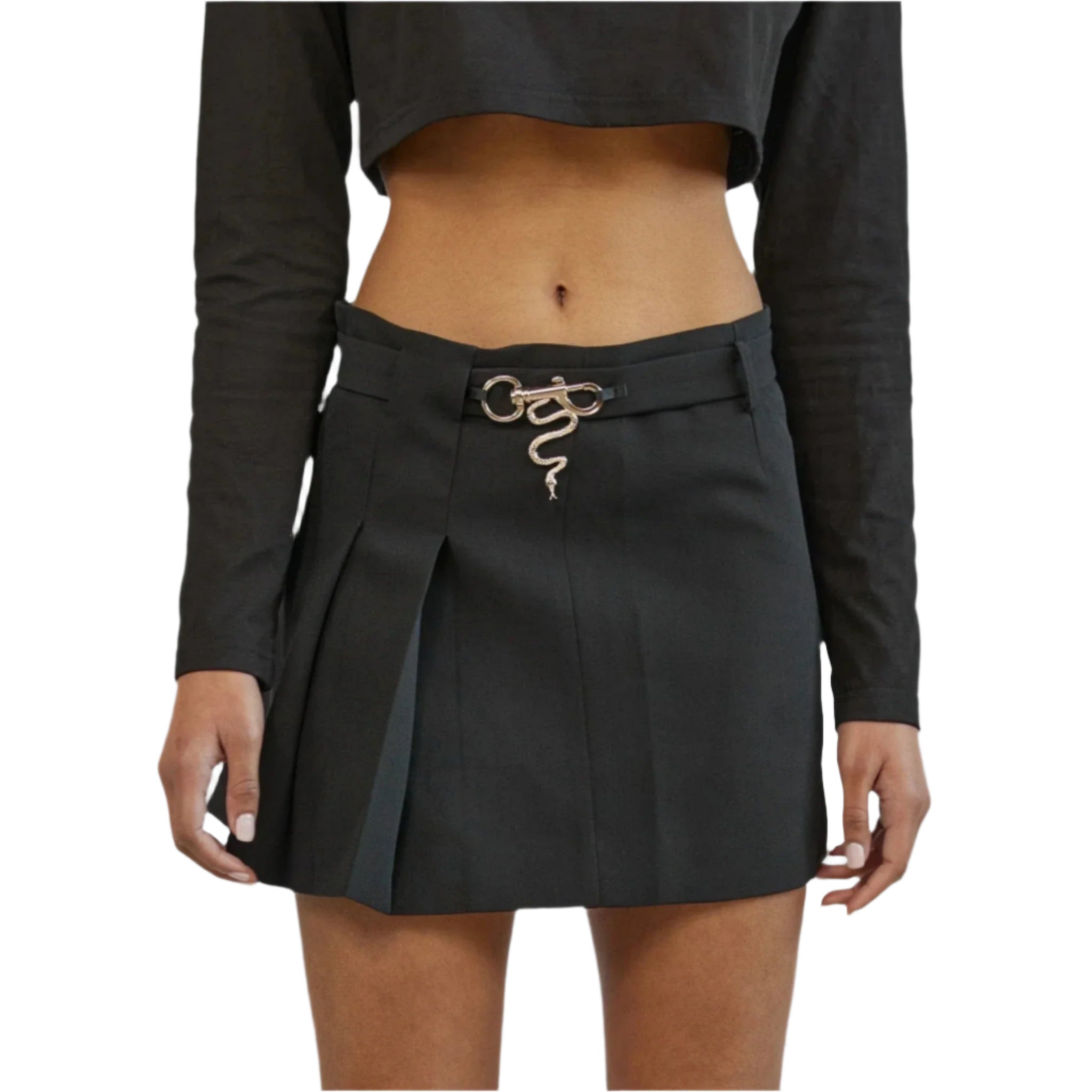 Blvck Paris - "Blvck Snake Skirt" - High Rise button skirt front