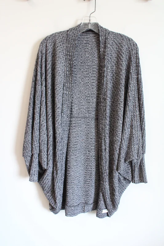 Shein Gray Black Knit Shawl Cardigan | L Wool Fabric Cashmere Fabric Tweed Fabric
