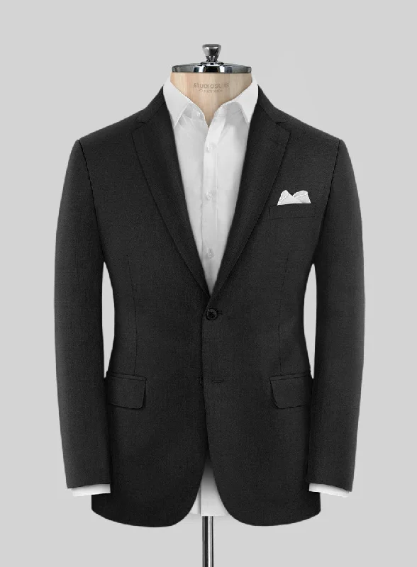 Scabal Xadat Black Wool Jacket Hooded Jacket Caped Jacket Shawl Collar Jacket