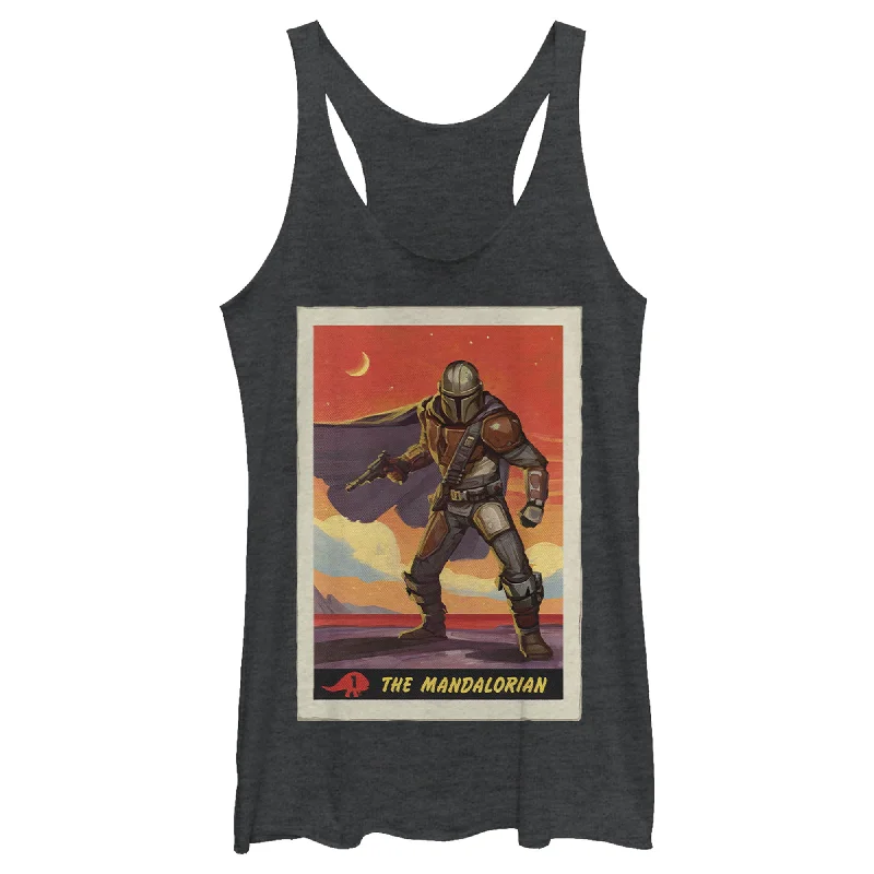 Women's Star Wars: The Mandalorian Trading Card Racerback Tank Top striped tank top