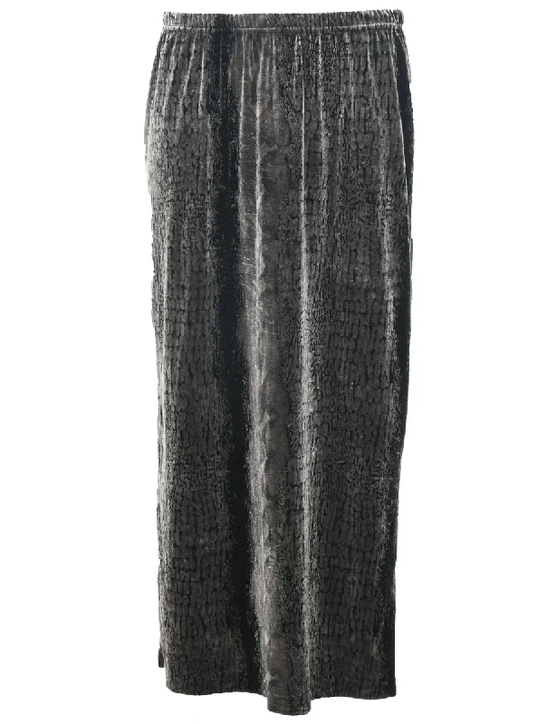 Sag Harbor Snakeskin Pattern Maxi Skirt - S high slit skirt