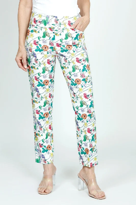Holland Ave Bright Floral Ankle Pant Comfortable Fleece Pants