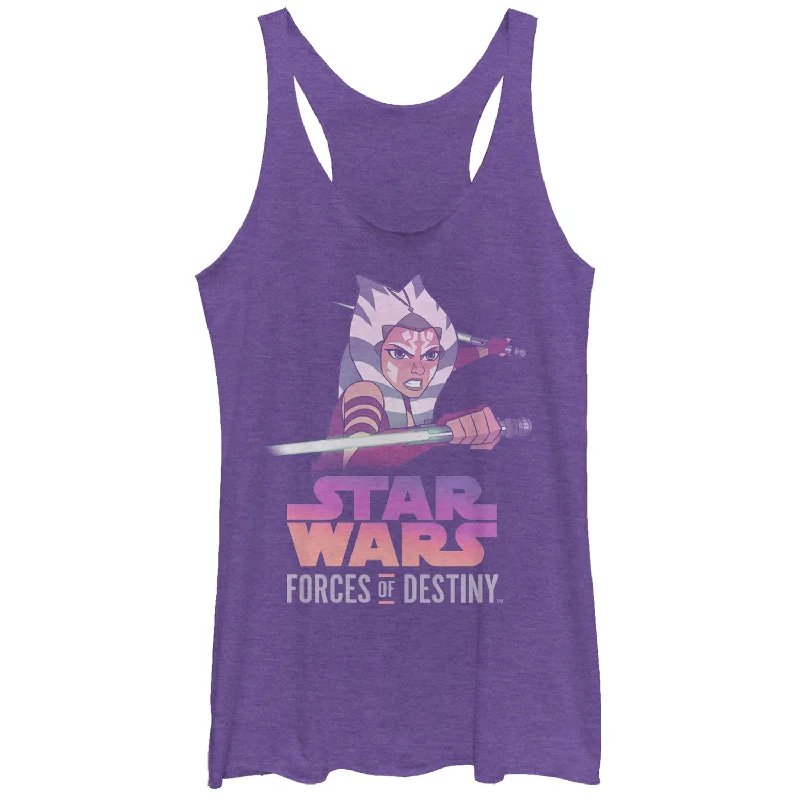 Women's Star Wars: Forces of Destiny Ahsoka Fight Racerback Tank Top rhinestone tank top