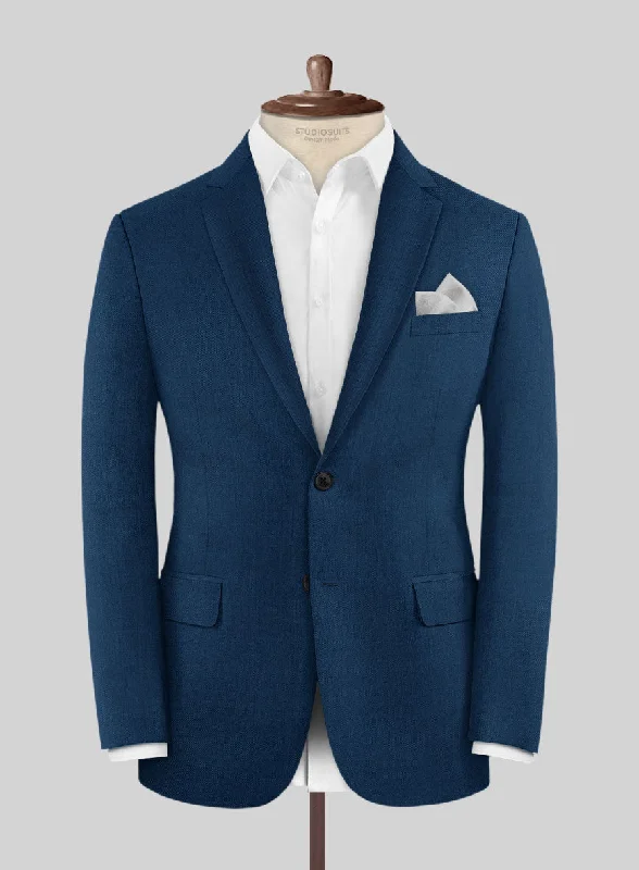 Scabal Prussian Blue Wool Jacket Trench Coat Raincoat Waterproof Jacket