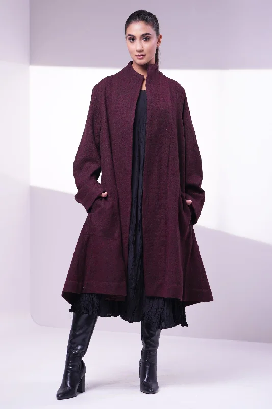 Maroon Wool Jacket Appliqued Jacket Beaded Jacket Sequined Jacket