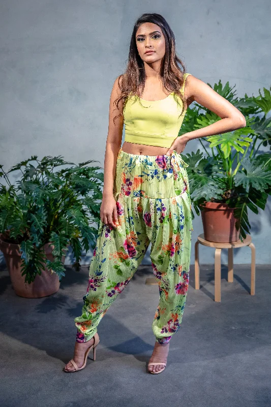 AATMA Metallic Satin Pants Comfy High-Waist Jeans