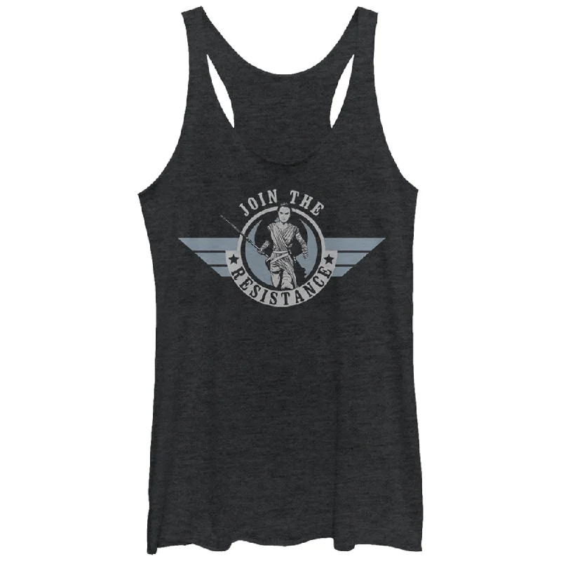 Women's Star Wars The Force Awakens Rey Join the Resistance Racerback Tank Top loose fit tank