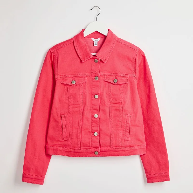 Ladies Coral Denim Jacket Mesh Jacket Canvas Jacket Denim Jacket