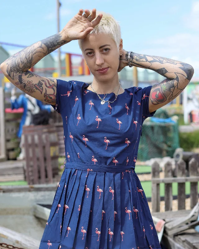Flamingo Tea Party Dress Chiffon Maxi Beach
