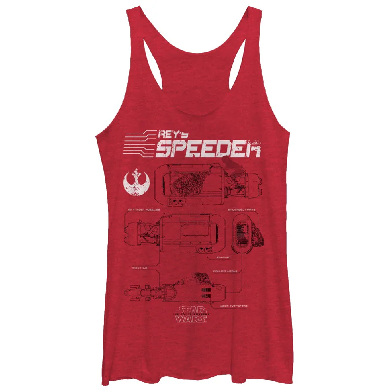 Women's Star Wars The Force Awakens Rey's Speeder Schematics Racerback Tank Top cozy tank top Women's Star Wars The Force Awakens Rey's Speeder Schematics Racerback Tank Top cozy tank top