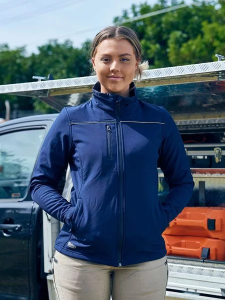 Bisley Womens Soft Shell Jacket (BJL6060) Herringbone Jacket Checkered Jacket Solid Jacket
