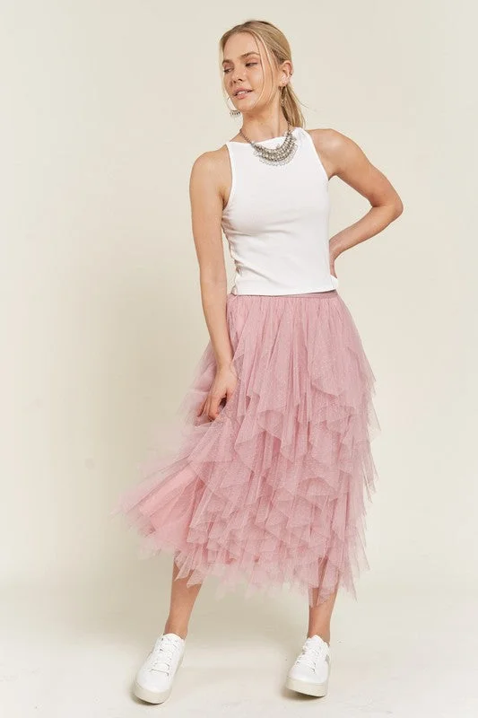 PLUS Layered Mesh Skirt midi skirt versatile