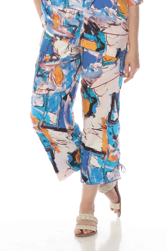 Terra Abstract Art Ankle Pant Relaxed High-Waist Trousers